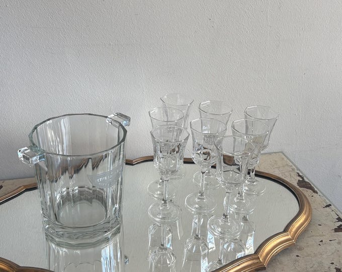 Vintage Wine Set with Ice Bucket and Shot Glasses