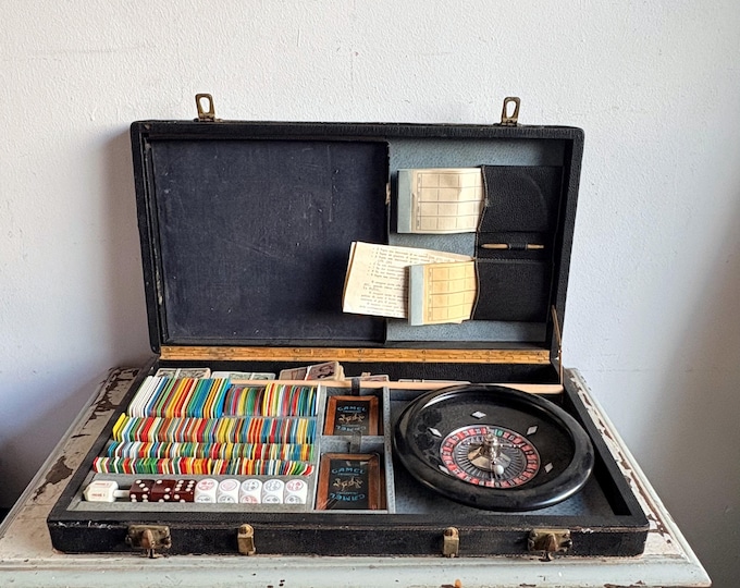 Wooden Game Set, Vintage Roulette, Vintage Game Room, Poker Night