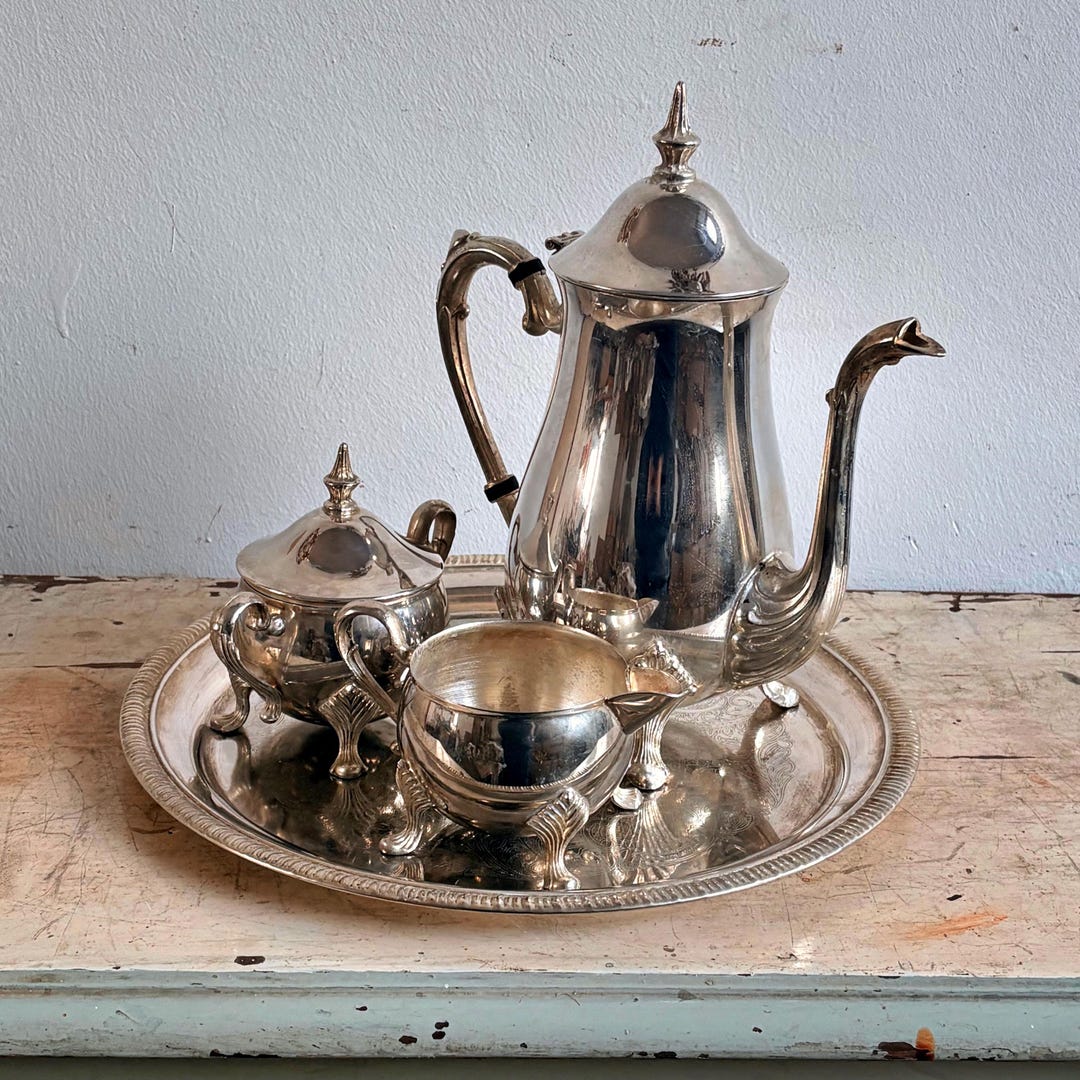 Vintage Tea Set Silver Plated, Home Decor Statement, Classic Tea ...