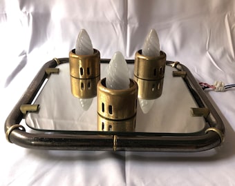 Vintage Wall Sconce in glass and wrought iron