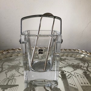 Sevres Crystal Ice Bucket Vintage, luksusowa chłodziarka do wina, niezbędny wózek barowy, akcesoria barowe, dekoracje kryształowe