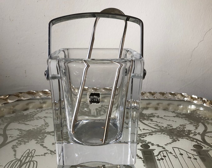 Sevres Crystal Ice Bucket Vintage, Luxury Wine Cooler, Bar Cart Essential, Bar Accessories, Crystal Decor