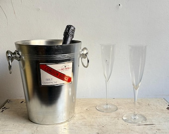 Mumm Champagne Ice Bucket, Vintage Wine Cooler, Bar Accessory, Party Essential, Drink Chiller, Perfect Host Gift