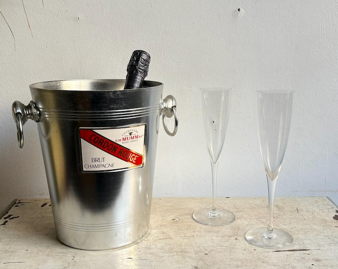 Mumm Champagne Ice Bucket, Vintage Wine Cooler, Bar Accessory, Party Essential, Drink Chiller, Perfect Host Gift