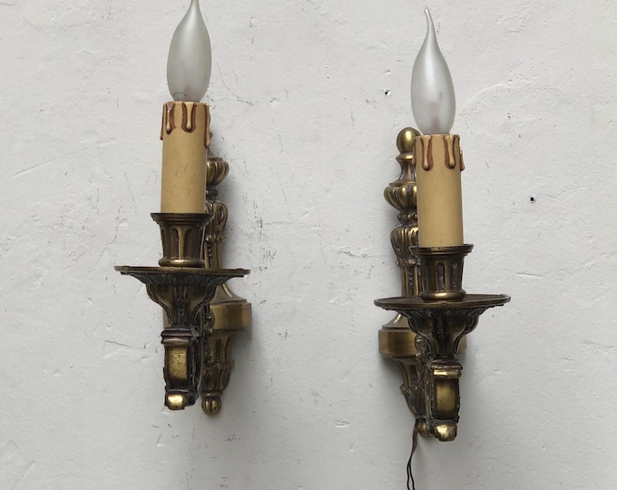 Vintage Brass Wall Sconce Lighting Fixture, Antique Scroll Design, Wall Decor, Home Lighting, Rustic Decor