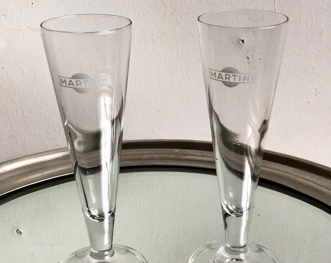 Vintage Martini Champagne Glass, Set of Two