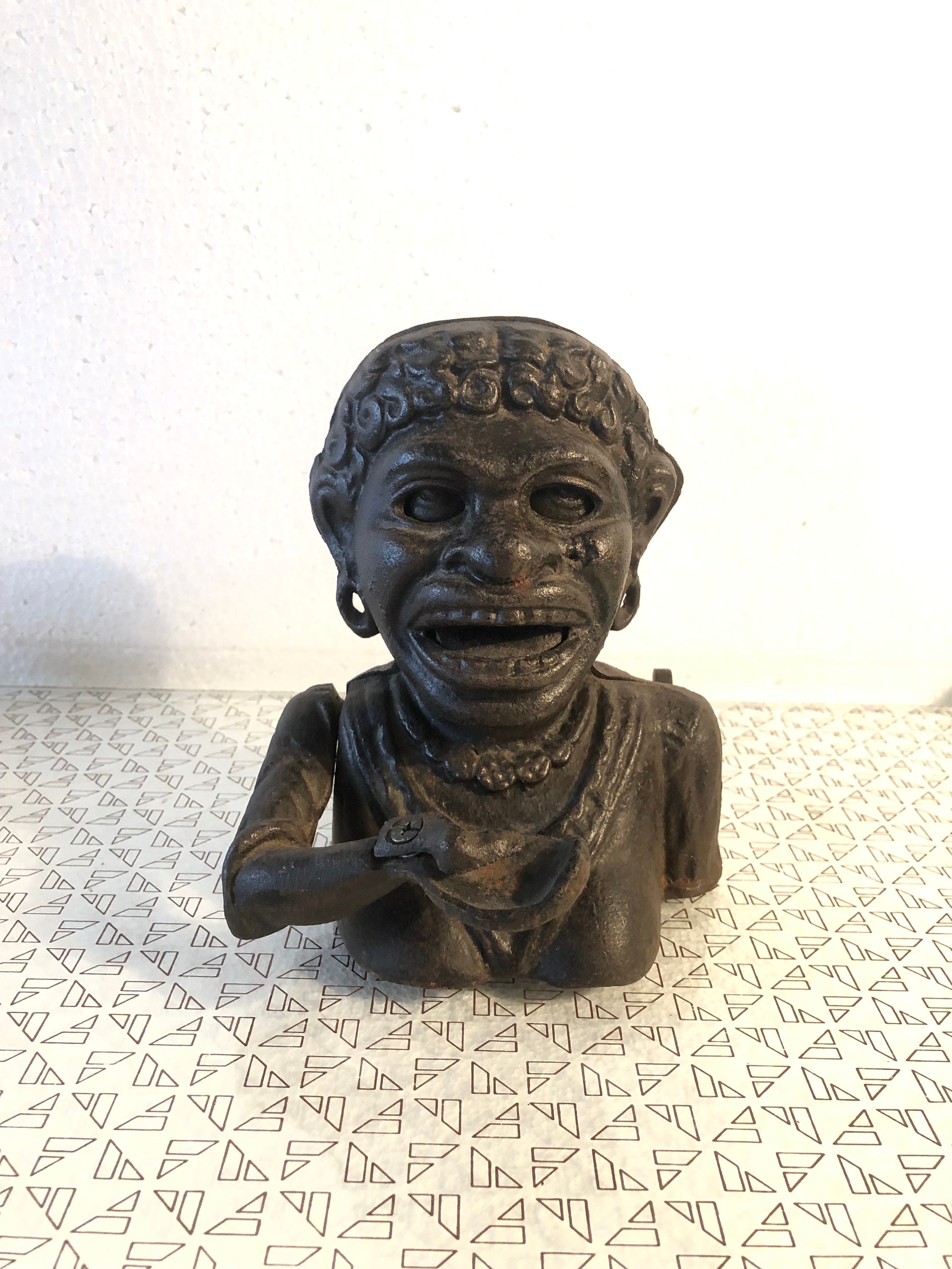アンティーク雑貨 Cast Iron Dinah Mechanical Bank Lot - DINAH PAINTED CAST IRON MECHANICAL BANK