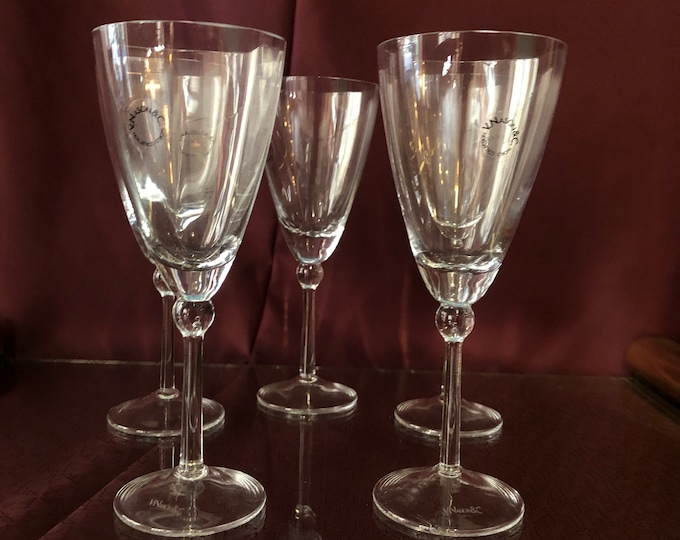 Vintage Murano Goblets, Handmade Glass Wine Glasses, Colorful Stemmed Glassware, Italian Bar Decor