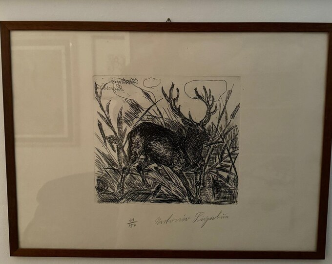 Vintage Painting, Deer Hunting, '50s