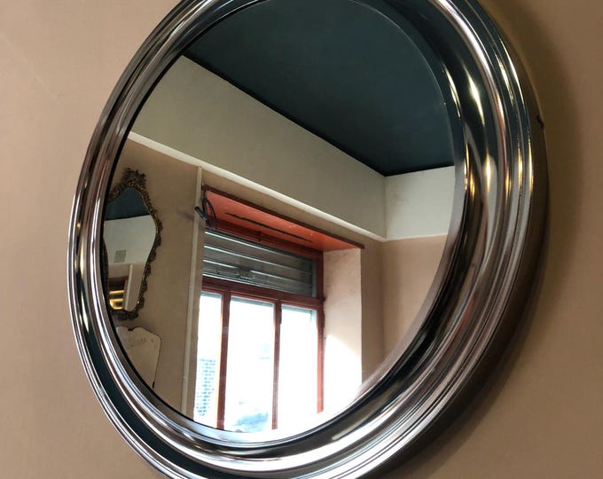 Vintage Round Mirror by Sergio Mazza