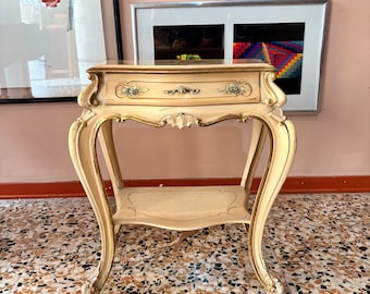 Mesa de cabeceira vintage, mesa de cabeceira de madeira