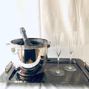 Silver Plated  Ice Bucket, Vintage Wine Cooler, Bar Cart Accessory, Retro Home Decor Accent