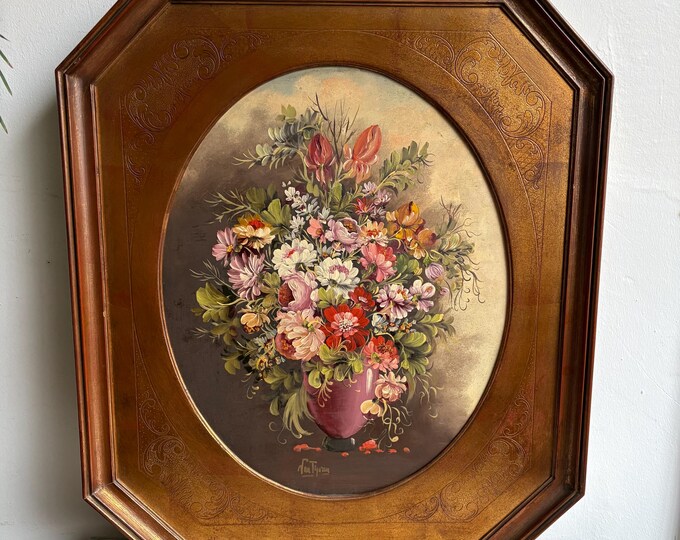 Vintage Flowers Painting on Canvas