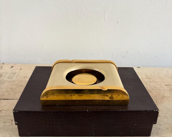 Vintage Brass Ashtray in Nautical Style