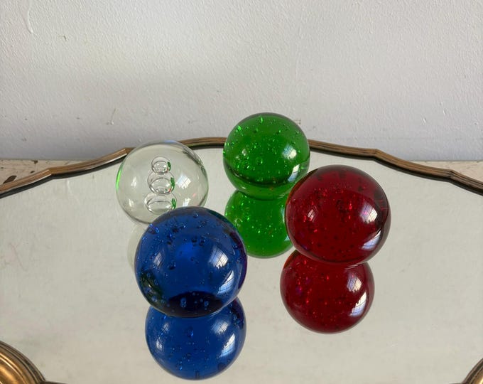 Vintage Murano Glass Paperweight, Set of 4
