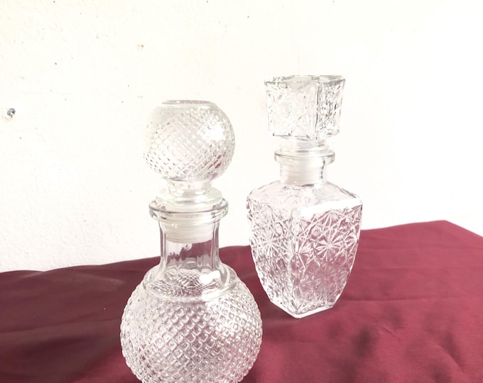 Vintage Glass Perfume Bottle, Set of 2