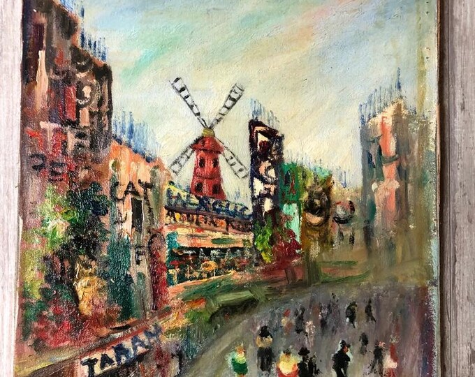 Vintage Oil Painting on Canvas, Antique Wall Art, Retro Home Decor, Unique Gift