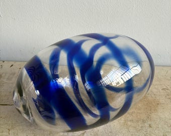 Murano Glass Sculpture, Vintage Glass Art, Handcrafted Vase, Italian Home Decor Accent