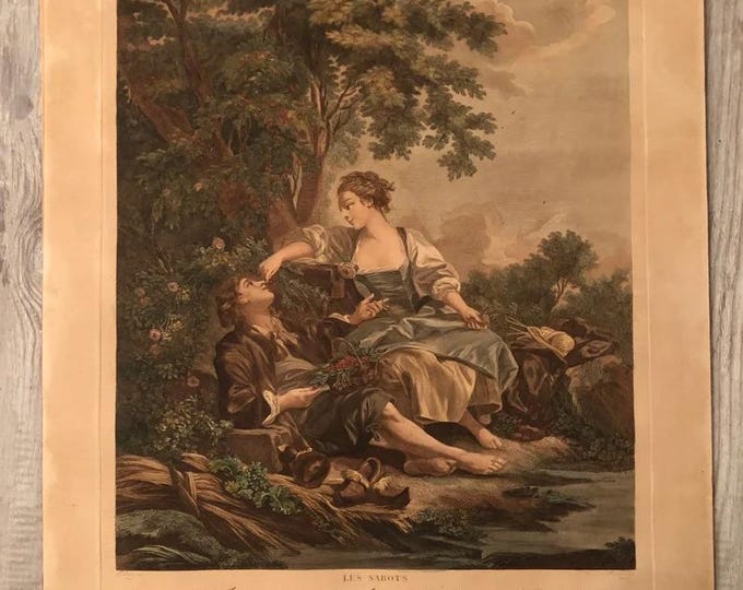 Antique Art Print, Vintage Wall Decor, Silk Screen Retro Art, Collectible Print, Home Decoration