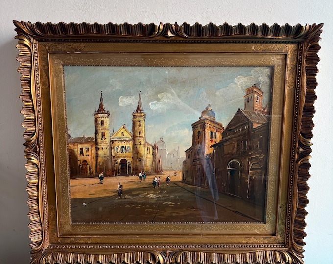 Vintage Oil Painting, Landscape Wall Art, Gold Framed Art, Home Decor, Timeless Artwork, Classic Landscape Print