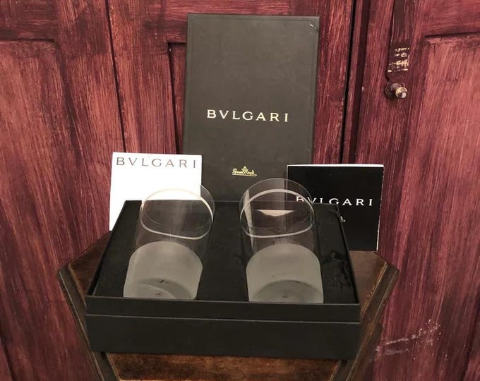 Bulgari Vintage Glasses, Glassware Collection, Classic Stemware Set, Chic Barware