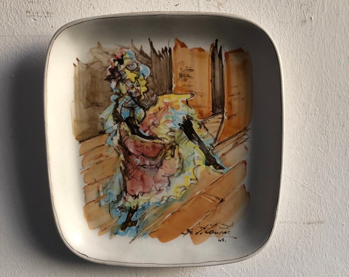 Decorative Vintage Plate with Toulouse-Lautrec Artwork, French Artist Wall Plate, Art Nouveau Decor