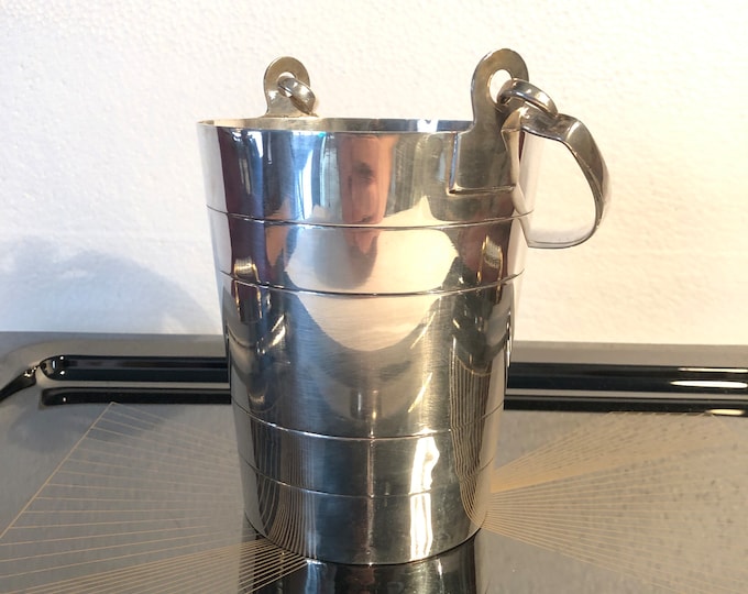 Vintage Ice Bucket, Retro Ice Cooler, Mid Century Modern Barware, Bar Cart Essential