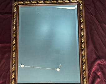 Antique Wood Mirror, Wall Decor, Vintage Home Accents, Handmade Ancient Mirror, Farmhouse Charm