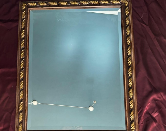 Antique Wood Mirror, Wall Decor, Vintage Home Accents, Handmade Ancient Mirror, Farmhouse Charm