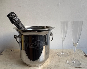 Vintage Martini Ice Bucket, Metal Barware, Retro Home Decor, Party Accessory, Cocktail Bar Essential, Host Gift