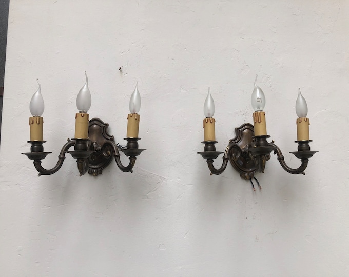 Bronze Vintage Wall Sconce, Classic Retro Lighting, Decorative Wall Fixture, Antique Interior Decor