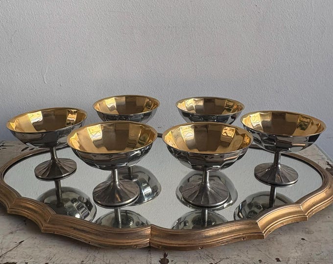 Vintage Set of Six Dessert Cup in Silver Plated