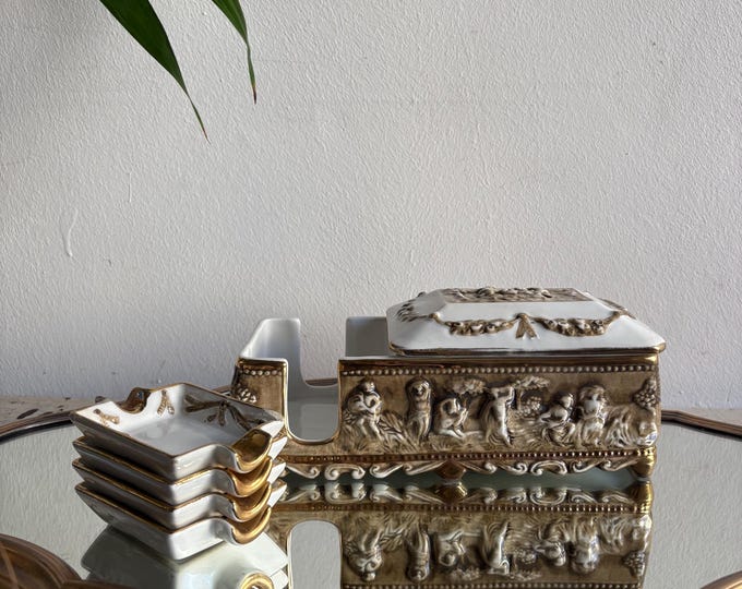 Vintage Capodimonte Smoking Set