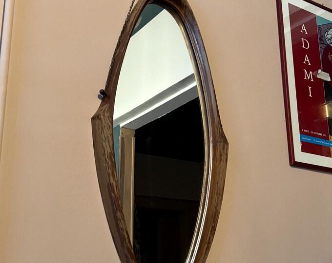 Vintage Wooden Mirror, Scandinavian Design