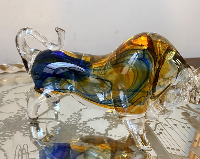 Vintage Murano Bull, Glass Sculpture