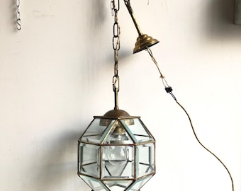 Vintage Brass Sphere Ceiling Lamp