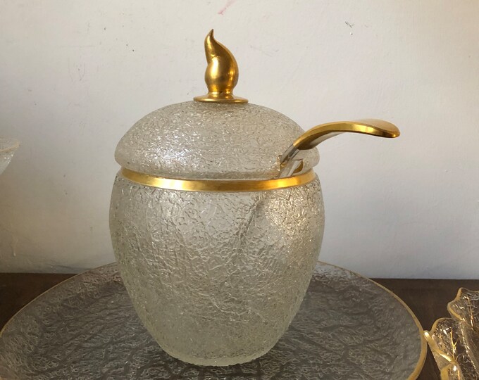 Crystal Vintage Soup Bowl, Gold Rimmed Dining Bowl, Classic Retro Tableware, Elegant Kitchen Decor, Formal Dining