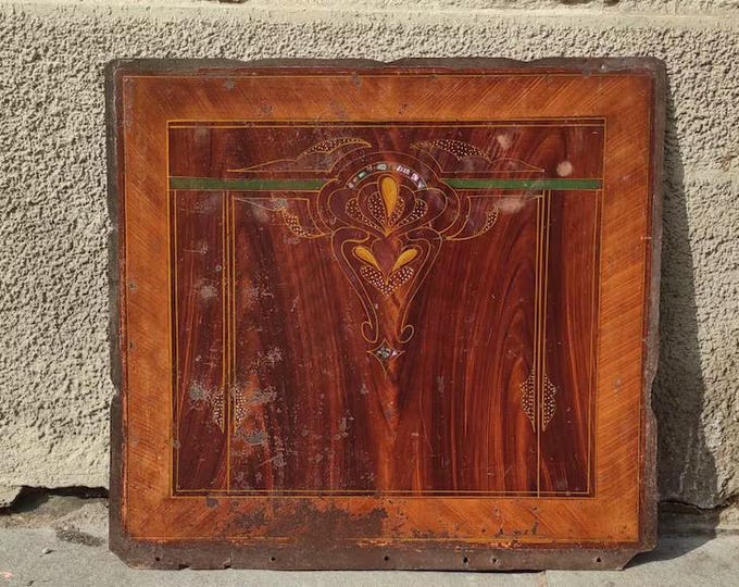 Architectural Salvage Wood Panel, Antique Wall Decor, Salvaged Wood Art, Vintage Home Decor