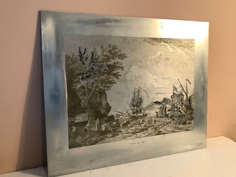 Vintage Metal Engraving Wall Art Decor, Antique Style Plaque, Home