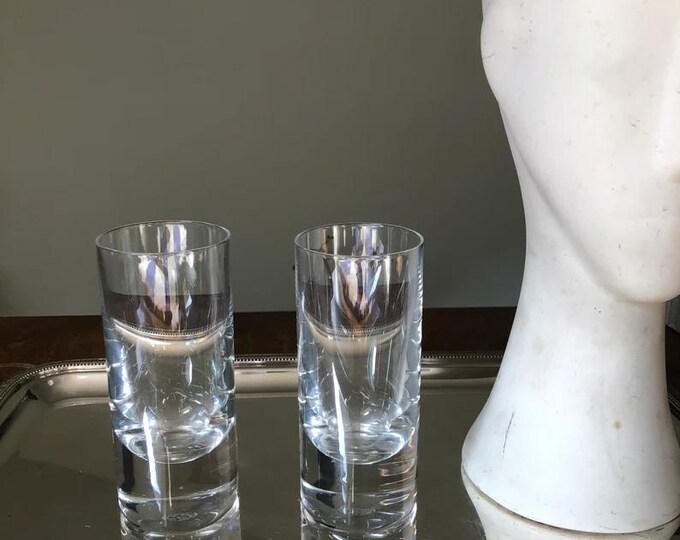 Vintage Crystal Baccarat Tin Glasses, Collectible Glassware Set, Bar Cart Decor, Home Bar Essentials, Gift for Her