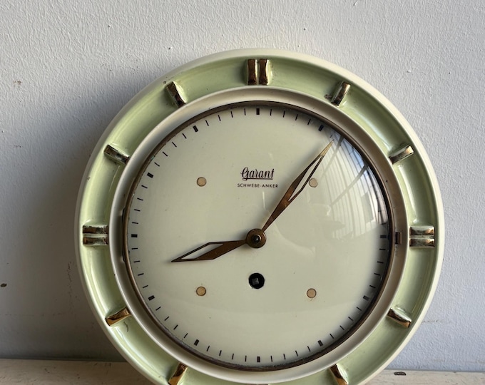Schwebe Anker Clock with Glass Front, Mid Century Modern, Stylish Living Room Clock, Sixties Home Decor, Chic Design