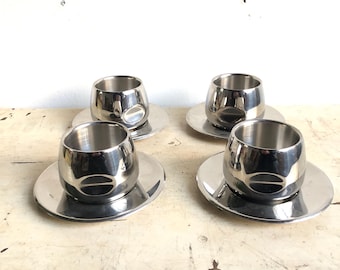 Vintage Espresso Cups Set of 4, AMC Art Design, Ceramic Coffee Cups, Retro Espresso Glasses, Coffee Lover Gift