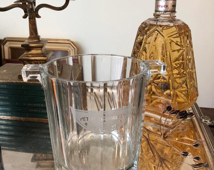 Elegant Vintage Ice Bucket, Crystal Barware Accessory, Classic Wine Cooler, Bar Cart Essential, Vintage Moet and Chandon