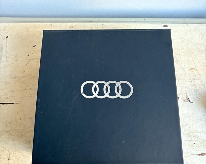 Audi Paperweight Set, Vintage Audi Logo, RS4 Auto Collectible, Office Decor, Unique Gift, Audi Accessories