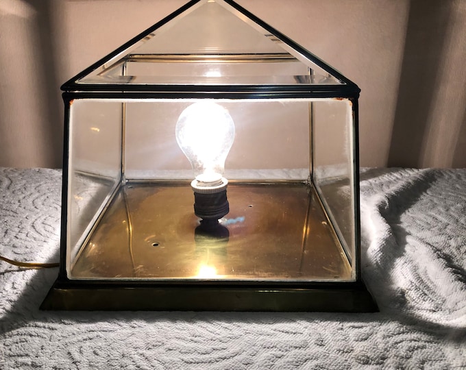 Brass Ceiling Light Fixture, Vintage Glass Pendant, Retro Lighting, Kitchen Island Lamp, Antique Style