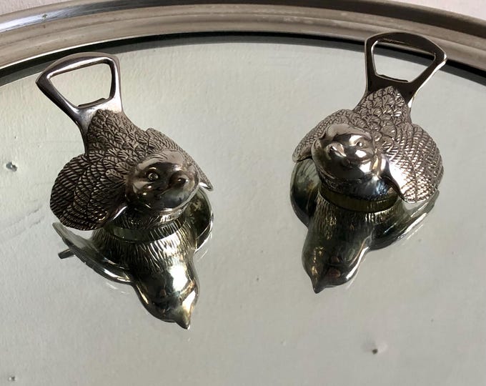 Vintage Rooster Shape Bottle Opener in Silver Plated
