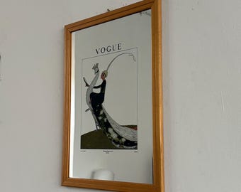 Vintage Mirror, Glamorous Art, Wall Art, Collectible Piece, Vogue Print, Art Nouveau