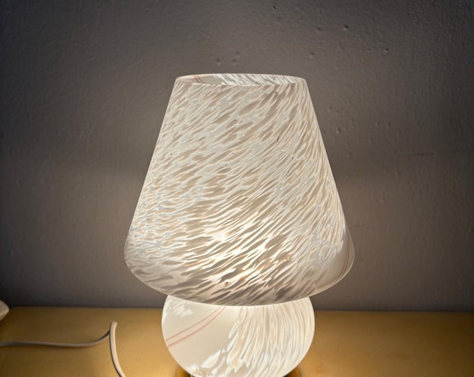 Murano Glass Table Lamp, Mushroom Lamp, Vintage Lamp, Murano Lamp, Home Decor, Unique Lighting, Gift for Him