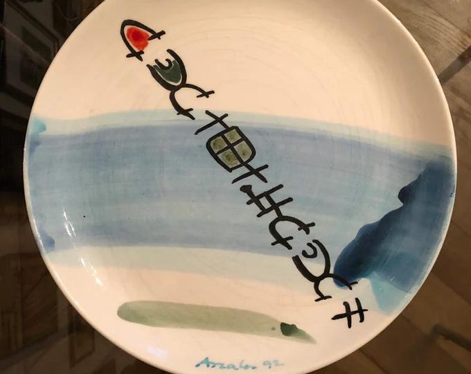 Artistic Vintage Ceramic Plate, Hand-painted Limited Edition Dish, Home Decor