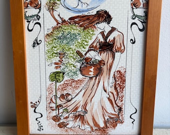 Ceramic Tile, Handmade Decorative Tile, Unique Tiles, Vintage Tile, Home Decor, Housewarming Gift, Antique Tile